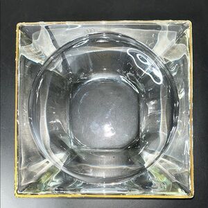Large Glass Gold Rimmed Ashtray